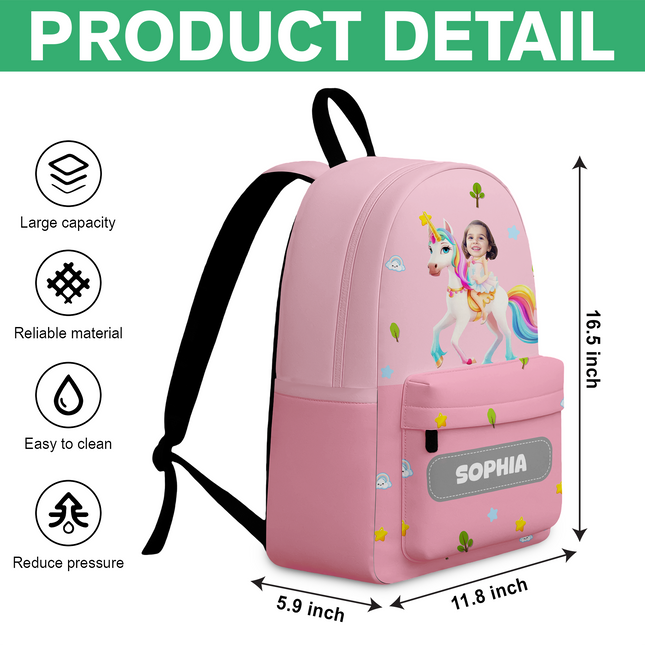 Custom Kid Photo Personalized Backpack Back To School Gift For Kids, Daughter Or Son