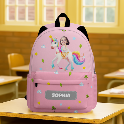 Custom Kid Photo Personalized Backpack Back To School Gift For Kids, Daughter Or Son