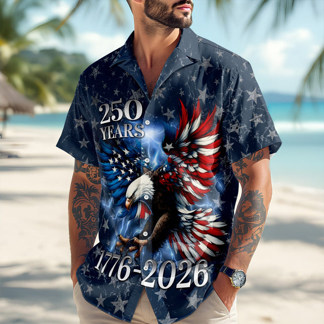 Personalized 250th Anniversary Eagle Patriotic American Hawaiian Shirts