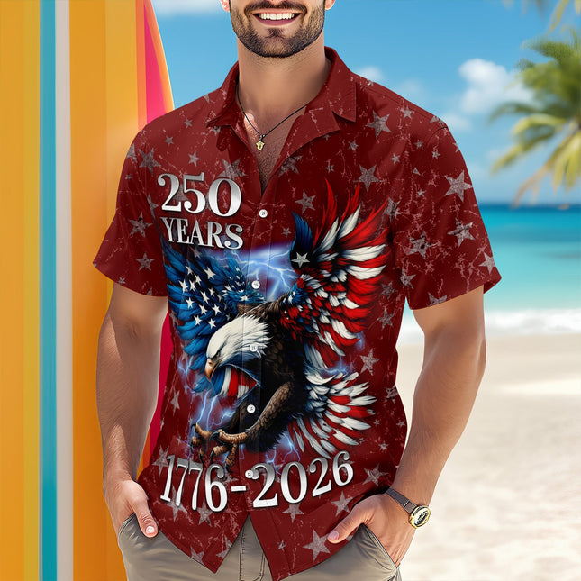 Personalized 250th Anniversary Eagle Patriotic American Hawaiian Shirts