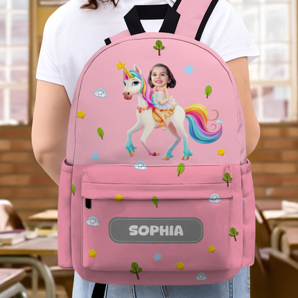 Custom Kid Photo Personalized Backpack Back To School Gift For Kids, Daughter Or Son
