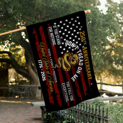 USA 250th Anniversary House Flag ? Don?t Tread On Me Patriotic Design