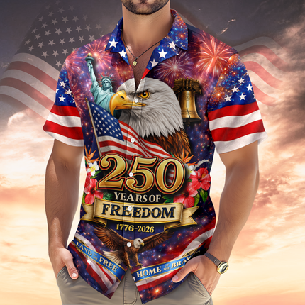 America Land of The Free Home of The Brave 250 Years of Freedom Hawaiian Shirt