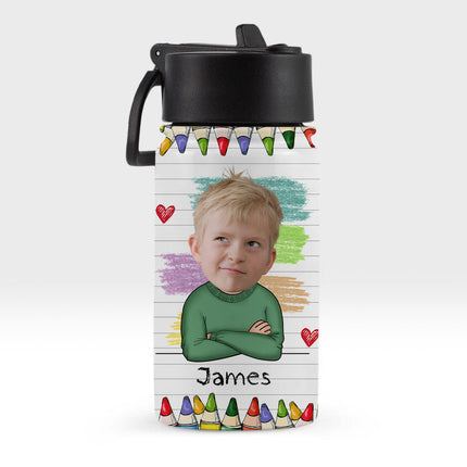 Personalized Back To School I Am Kind Kids Water Bottle With Straw