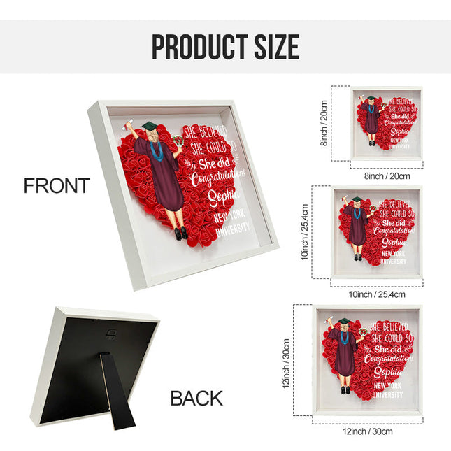 Happy Graduation- Personalized Customized Flower Shadow Box - Gift For Daughter Graduate